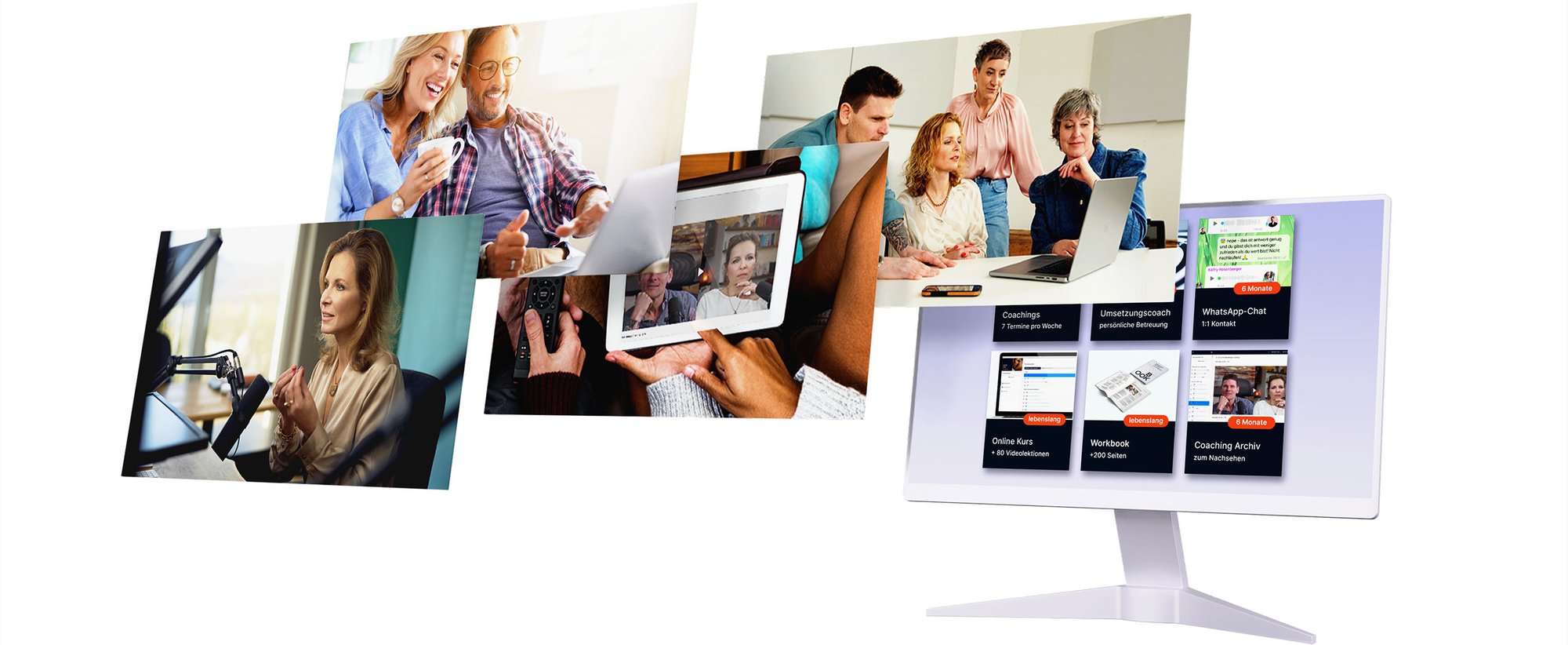 Mockup der Love.Life.Master® Programmübersicht auf Desktop – ganzheitliche Beziehungsbegleitung von SozialDynamik